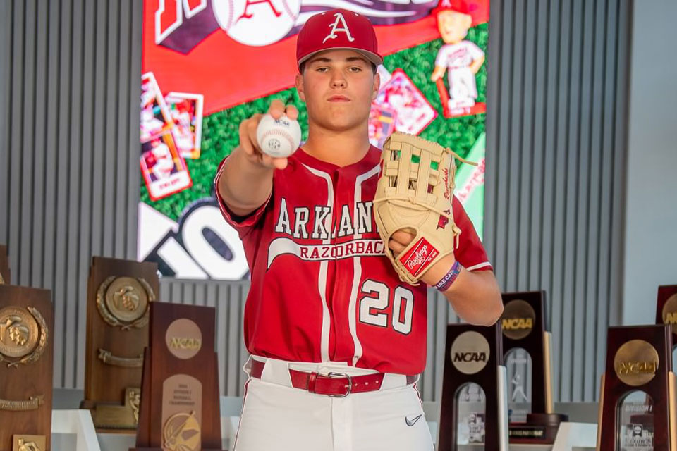 Up-andcoming Pitcher, Mark Brissey signs with the Arkansas Razorbacks!